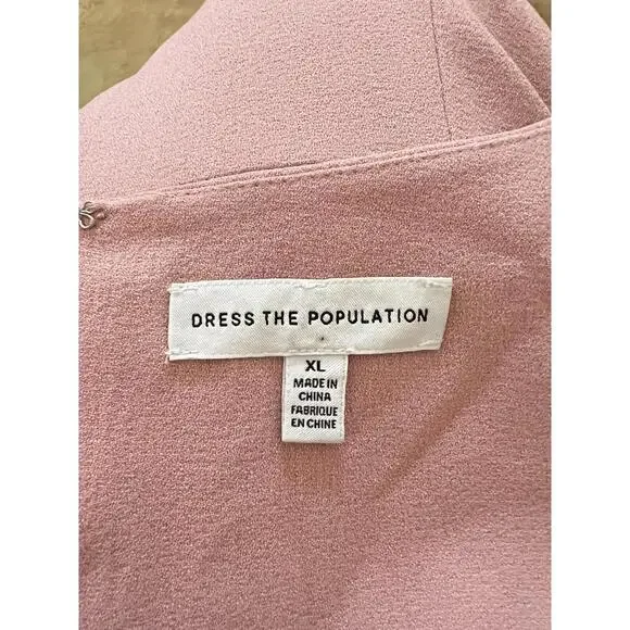 New Dress The Population Elle Sheath Dress In Blush Size XL $168 - Picture 8 of 10